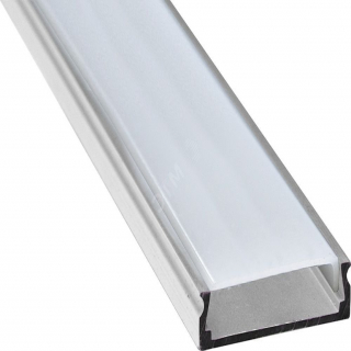 Профиль Feron 2 м алюминиевый для светодиодных лент в комплекте (матовый экран, заглушки, крепеж) (CAB263)