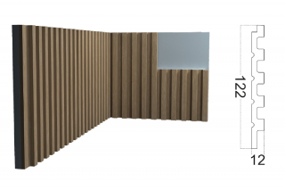 Стеновая панель Kr208SP-10/2,7 (122*12*2700 мм)