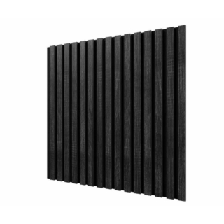 Панель акустическая, черный войлок, 600х600х19мм, рейки МДФ дуб Графит