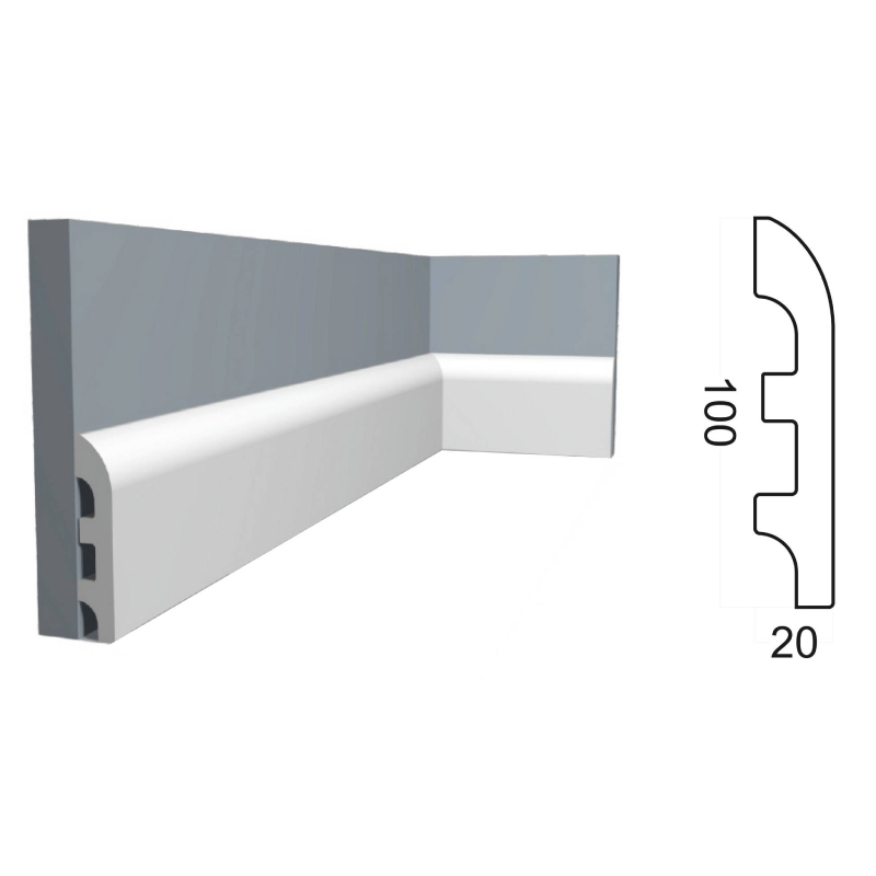 Kr036P напольный плинтус (100*20*2000 мм)