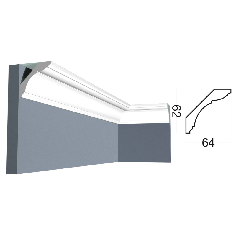 Kr332K карниз потолочный (62*64*2000 мм)