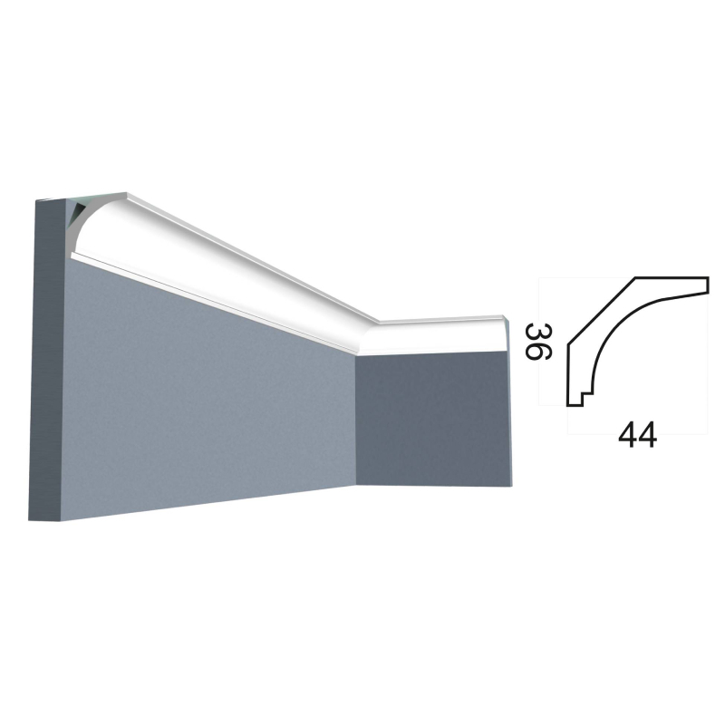 Kr320K карниз потолочный (36*44*2000 мм)