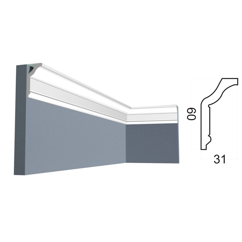 Kr328K карниз потолочный (60*31*2000 мм)