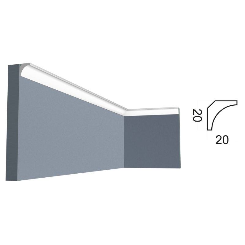 Kr308K карниз потолочный (20*20*2000 мм)