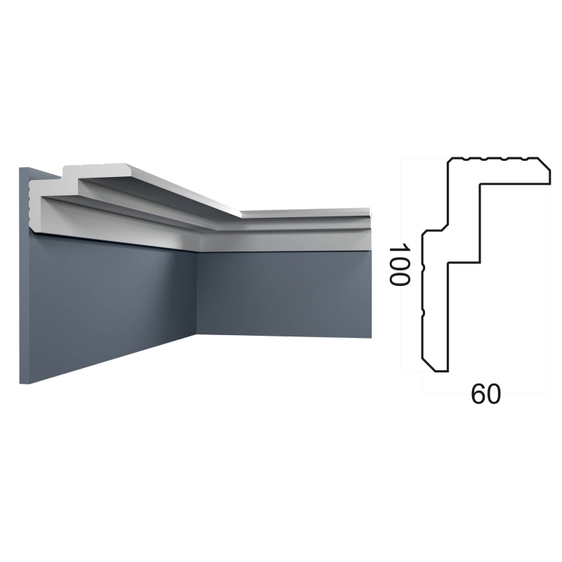 Kr341K карниз потолочный (100*60*2000 мм)